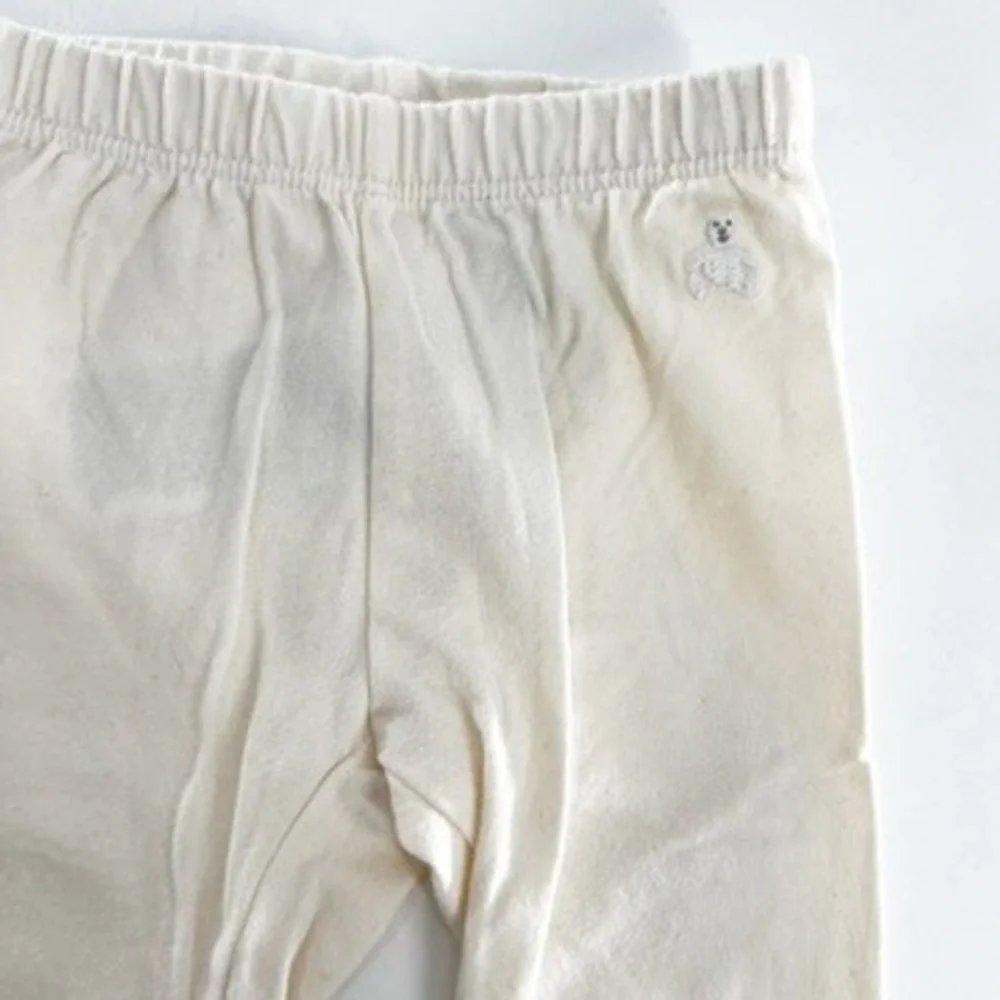 Baby‎ Gap Organically Grown Cotton Cream Teddy Bear Leggings 0-3 Months